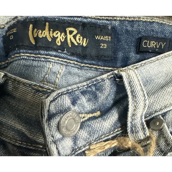 Indigo Rein Light Blue Curvy Fit High Rise Crop Jeans Waist 23 - Picture 5 of 6